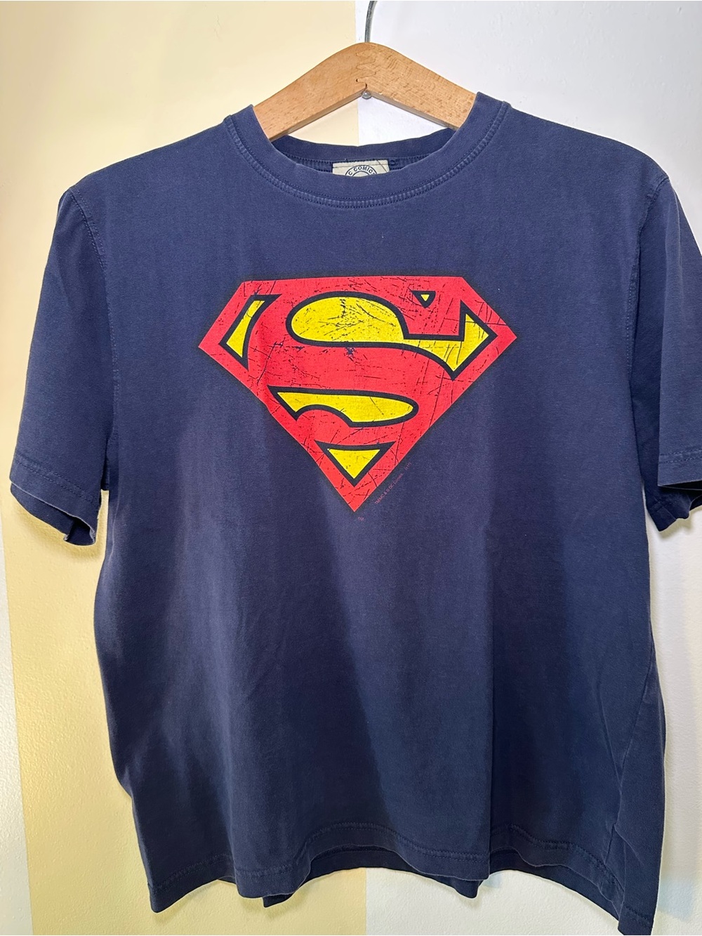 DC Comics Navy Short-Sleeve Tee with Red & Yellow Superman Shield